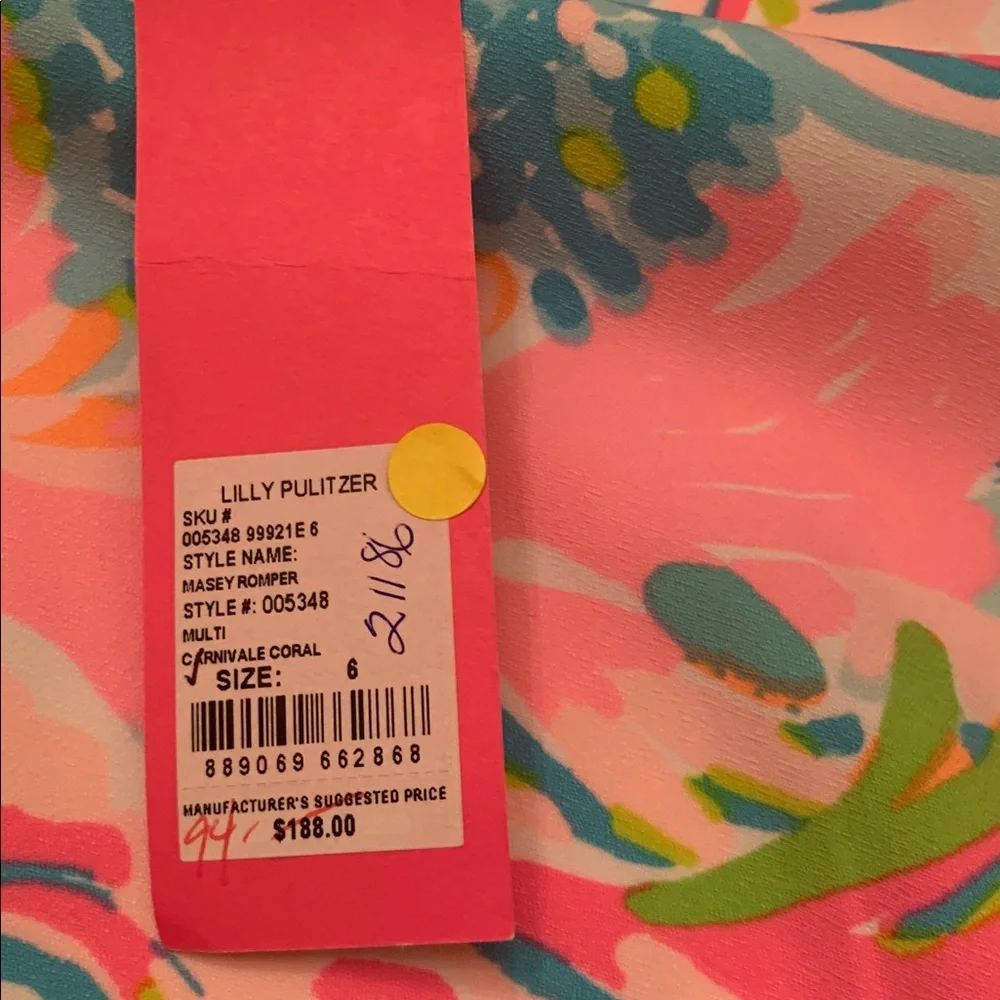 NWT Lilly Pulitzer Masey Romper size 6